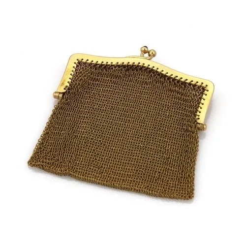 ANTIQUE GOLD PURSE 18K & 14K YELLOW HAND MADE MESH CLUTCH 1920'S (1 of 2)