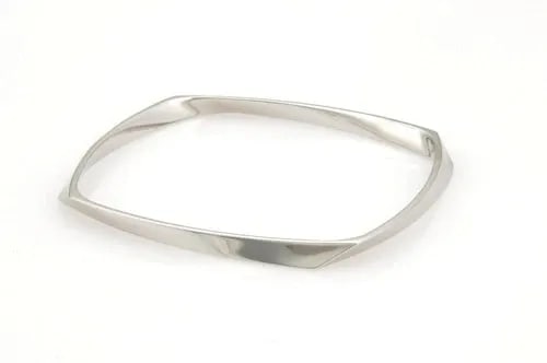 TIFFANY & CO. GEHRY TORQUE 18K WHITE GOLD SQUARE BANGLE BRACELET (1 of 2)