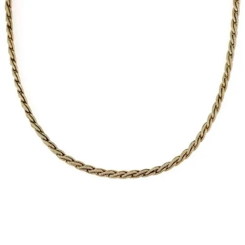 TIFFANY & CO. GERMANY CHAIN 14K YELLOW GOLD 3MM TEXTURED BRAIDED NECKLACE (1 of 2)