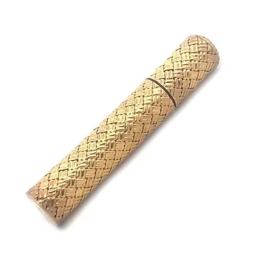 VAN CLEEF & ARPELS GOLD PERFUME BOTTLE 18K YELLOW VINTAGE BASKET WEAVE (1 of 2)