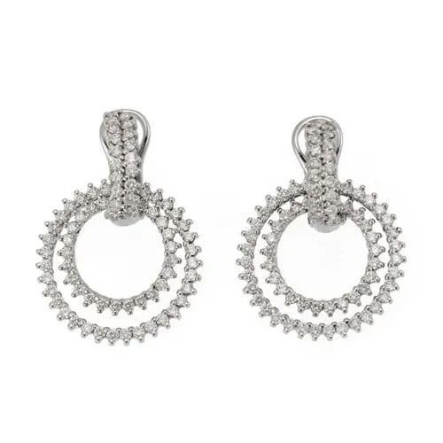 JOSE HESS 2.00CT DIAMOND 18K WHITE GOLD CHANGEABLE DOUBLE HOOP EARRINGS: JOSE HESS 2.00CT DIAMOND 18K WHITE GOLD CHANGEABLE DOUBLE HOOP EARRINGS Jose Hess 2.00ct Diamond 18k White Gold Changeable Double Hoop Earrings Description This gorgeous pair of authentic earrings are