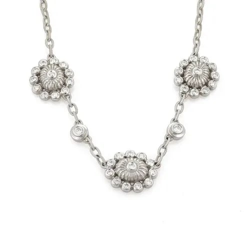 DORIS PANOS 1.20CT DIAMOND FLORAL CHAIN NECKLACE (1 of 2)