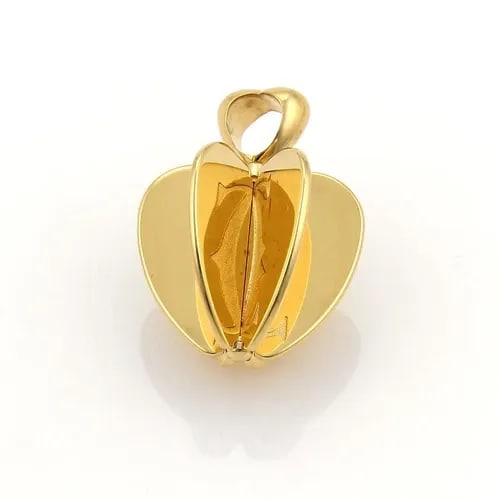 CARTIER DOUBLE C 18K YELLOW GOLD 3D SPINNER APPLE PENDANT (1 of 2)