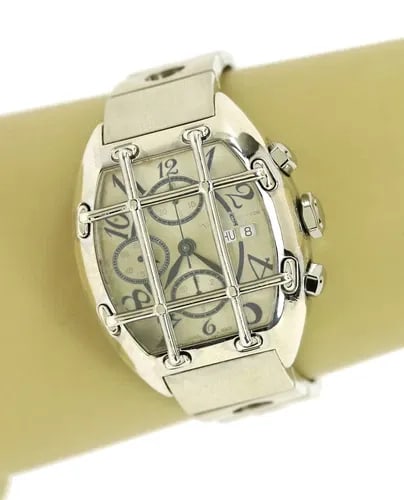 VAN DER BAUWEDE QUARTERBACK MEN'S WATCH STERLING SILVER HEFTY CHRONOGRAPH (1 of 2)