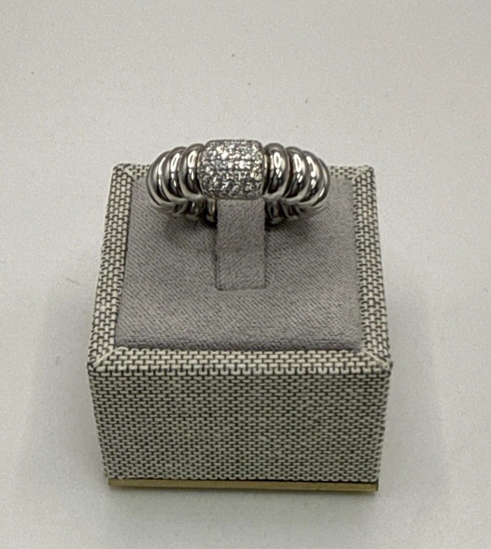 HULCHI BELLUNI 18K WHITE GOLD TRESORE STRETCH RING SIZE 6 (1 of 2)