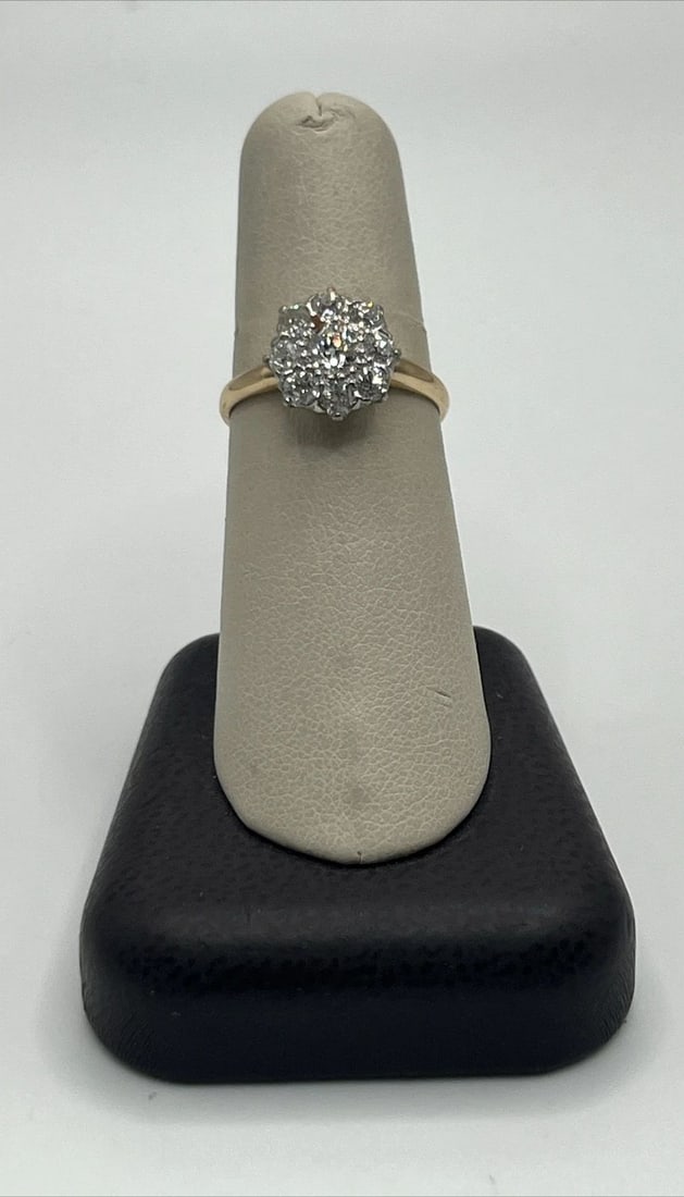 14K YELLOW GOLD & DIAMOND ANTIQUE RING SIZE 7.5 (1 of 1)