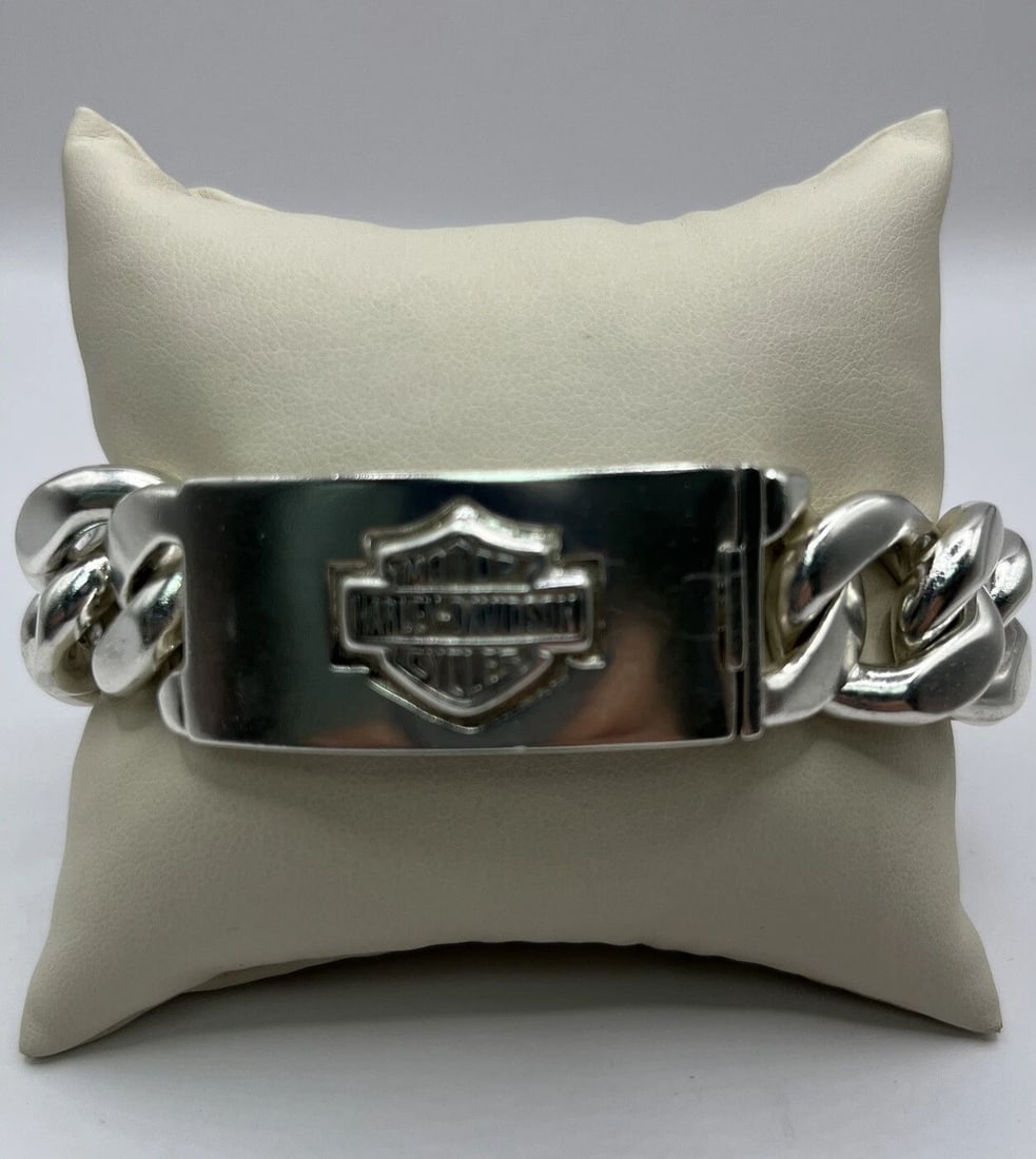 HARLEY DAVIDSON MOTORCYCLE STERLING SILVER 925 BRACELET 171.3 G (1 of 1)