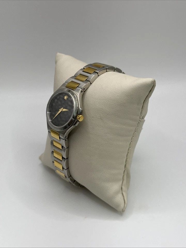 LADIES MOVADO TWO-TONE MUSEUM WATCH The Ladies Movado Two-Tone Museum Watch is a stylish and elegant (1 of 1)
