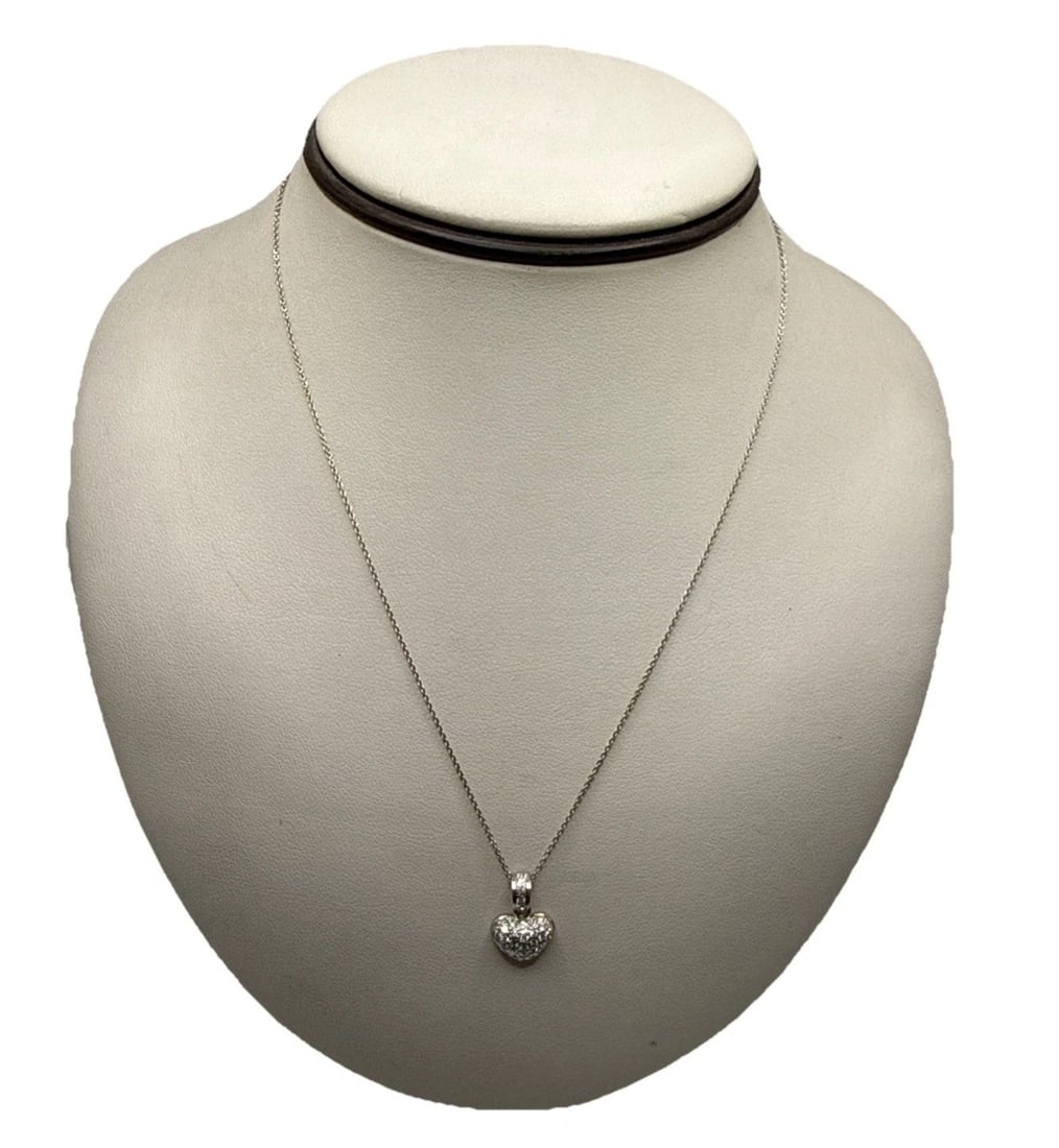 18K ROBERTO COIN TINY TREASURES DIAMOND PUFFED HEART NECKLACE (1 of 2)