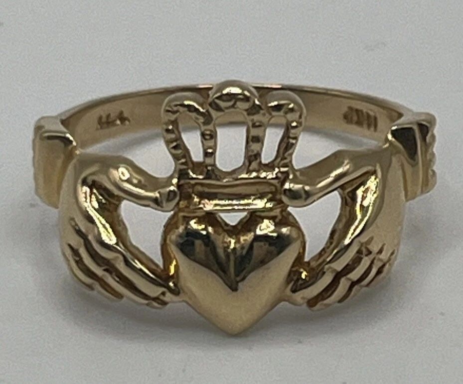 14K YELLOW GOLD CLADDAGH RING SIZE 8.5 (1 of 2)