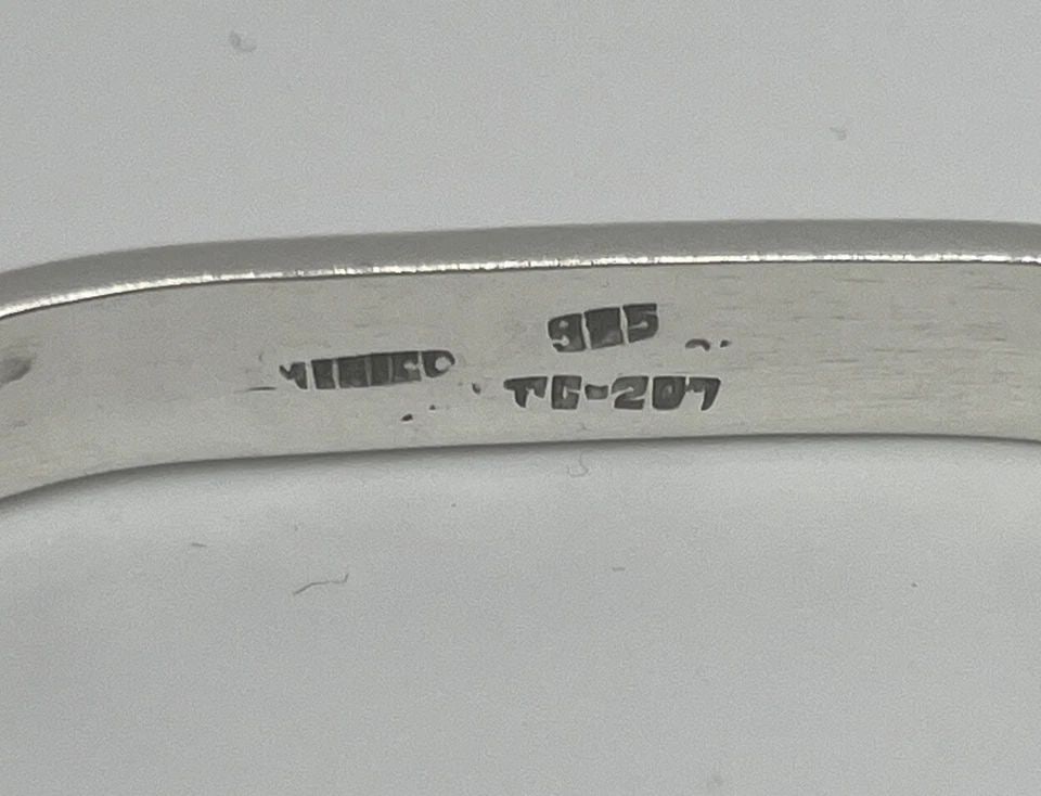 STERLING SILVER 925 TURQUOISE AND MULTI-COLORED STONE BANGLE SIGNED BRACELET (1 of 1)