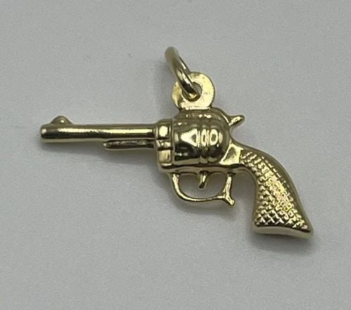 REVOLVER/PISTOL 14K YELLOW GOLD CHARM (1 of 1)