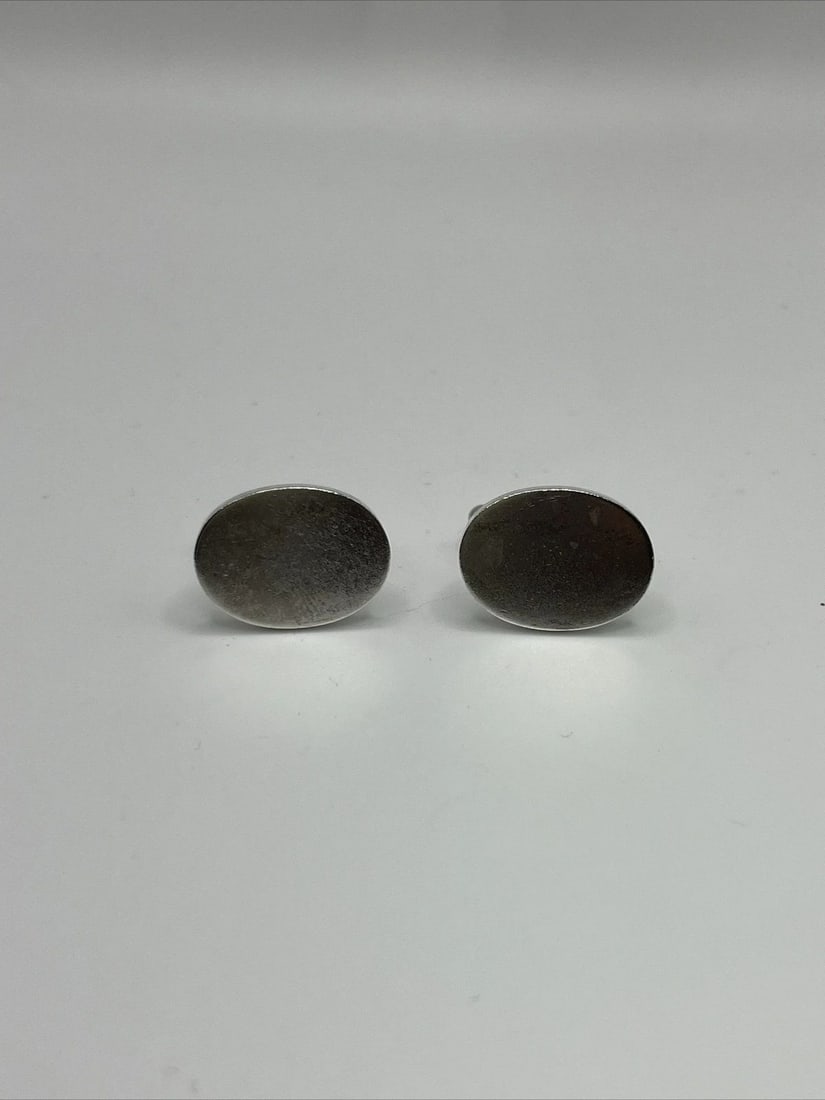 TIFFANY & CO. CLASSIC OVAL CUFFLINKS MEN'S 925 STERLING SILVER JEWELRY (1 of 2)
