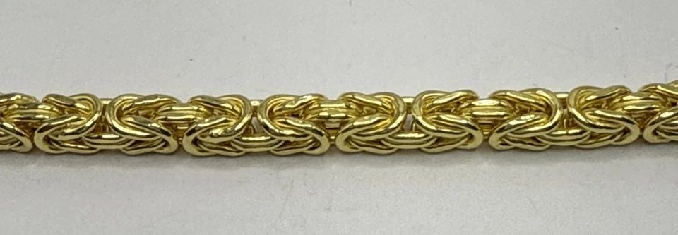 STERLING SILVER GOLD COLOR NECKLACE 24" BYZANTINE LINK 47.8 GRAMS (1 of 1)