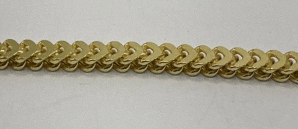 STERLING SILVER GOLD COLOR NECKLACE 22" FRANCO LINK (1 of 1)