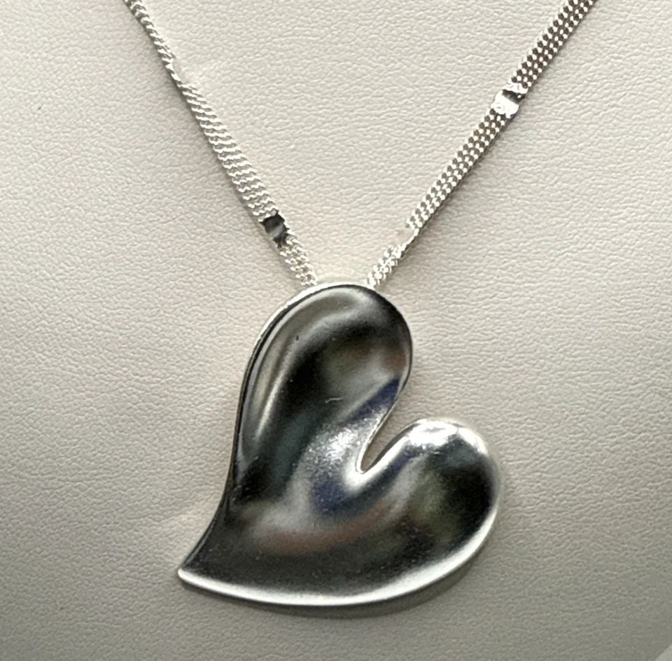 20" DOUBLE STERLING SILVER CHAIN WITH LARGE HEART BY TANDEM 25.8 GRAMS (1 of 1)