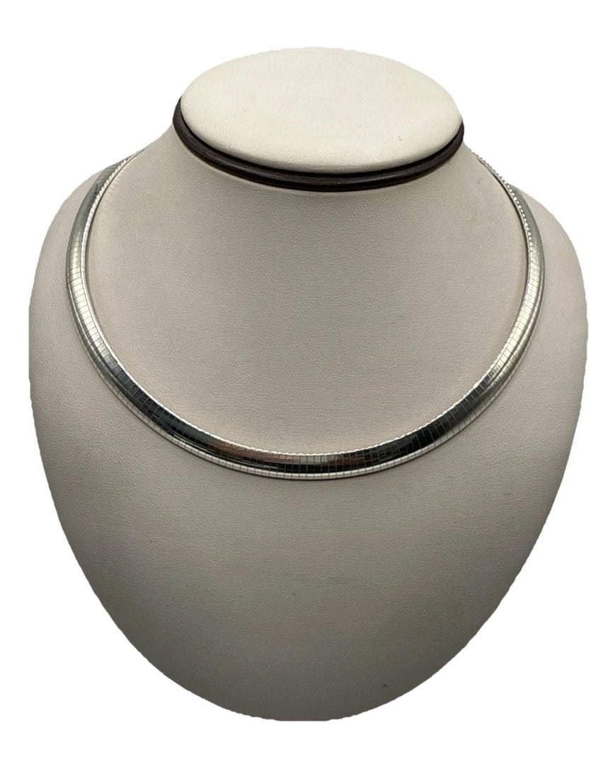 17" STERLING SILVER OMEGA CHAIN NECKLACE 34.1 GRAMS (1 of 1)