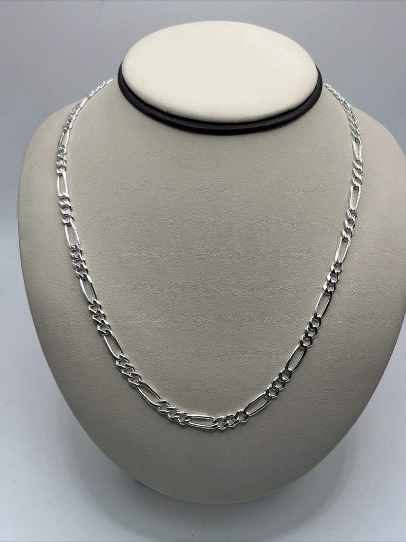 22" STERLING SILVER FIGARO NECKLACE 34.6 GRAMS (1 of 2)