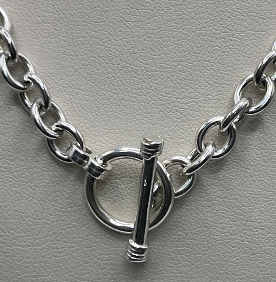 16" CIRCLE LINK NECKLACE WITH OVAL DISK (1 of 1)