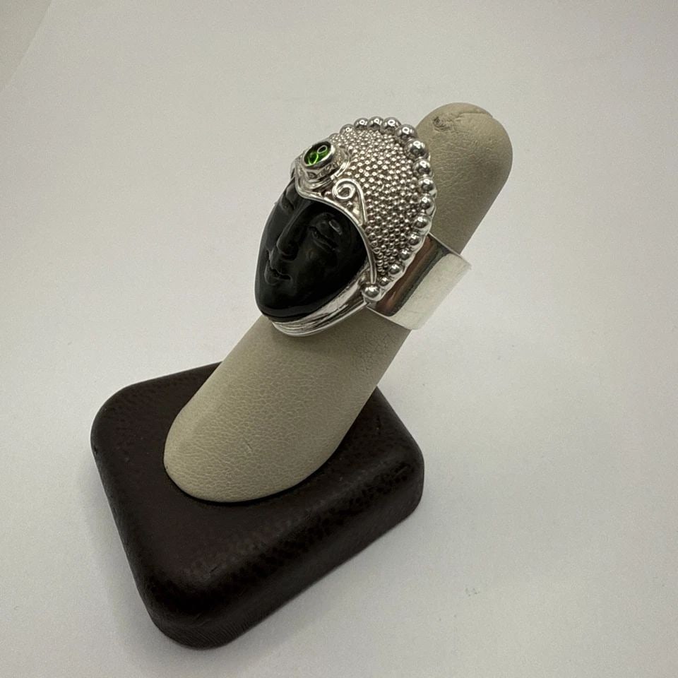VINTAGE STERLING SAJEN GODDESS CARVED FACE RING SIZE 6 (1 of 1)