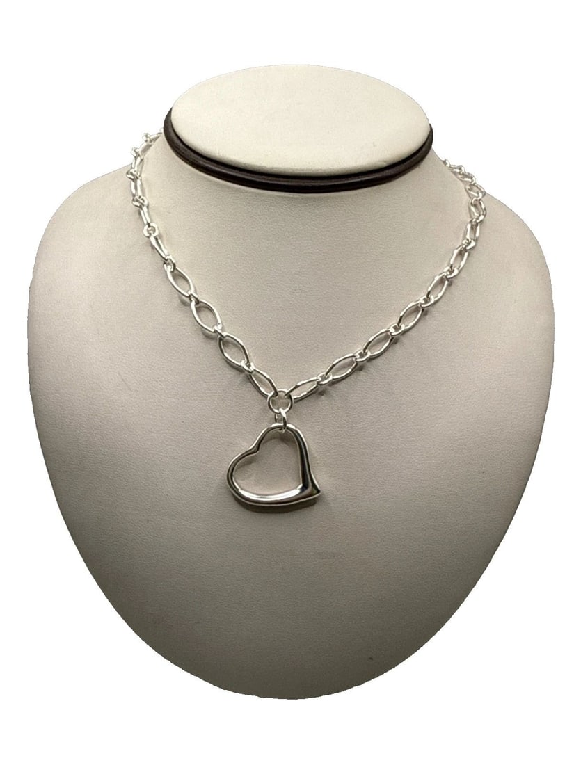 STERLING SILVER HEART/LOVE PENDANT WITH 16" CHAIN 20.8 GRAMS (1 of 2)