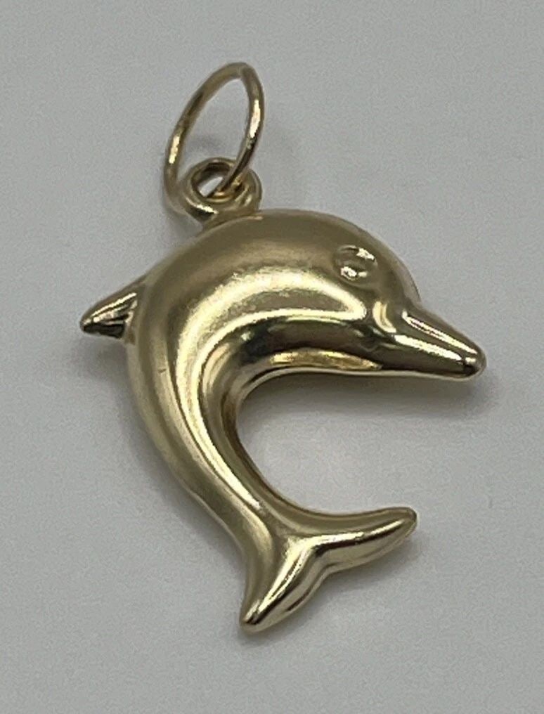 14K YELLOW GOLD DOLPHIN CHARM (APPROXIMATELY .8 GRAMS) (1 of 2)
