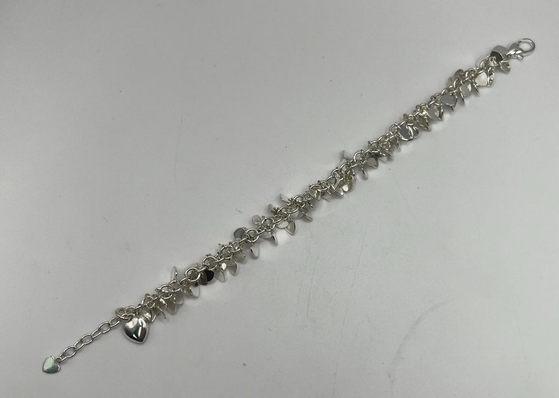 STERLING SILVER HEART CLUSTER BRACELET (1 of 1)
