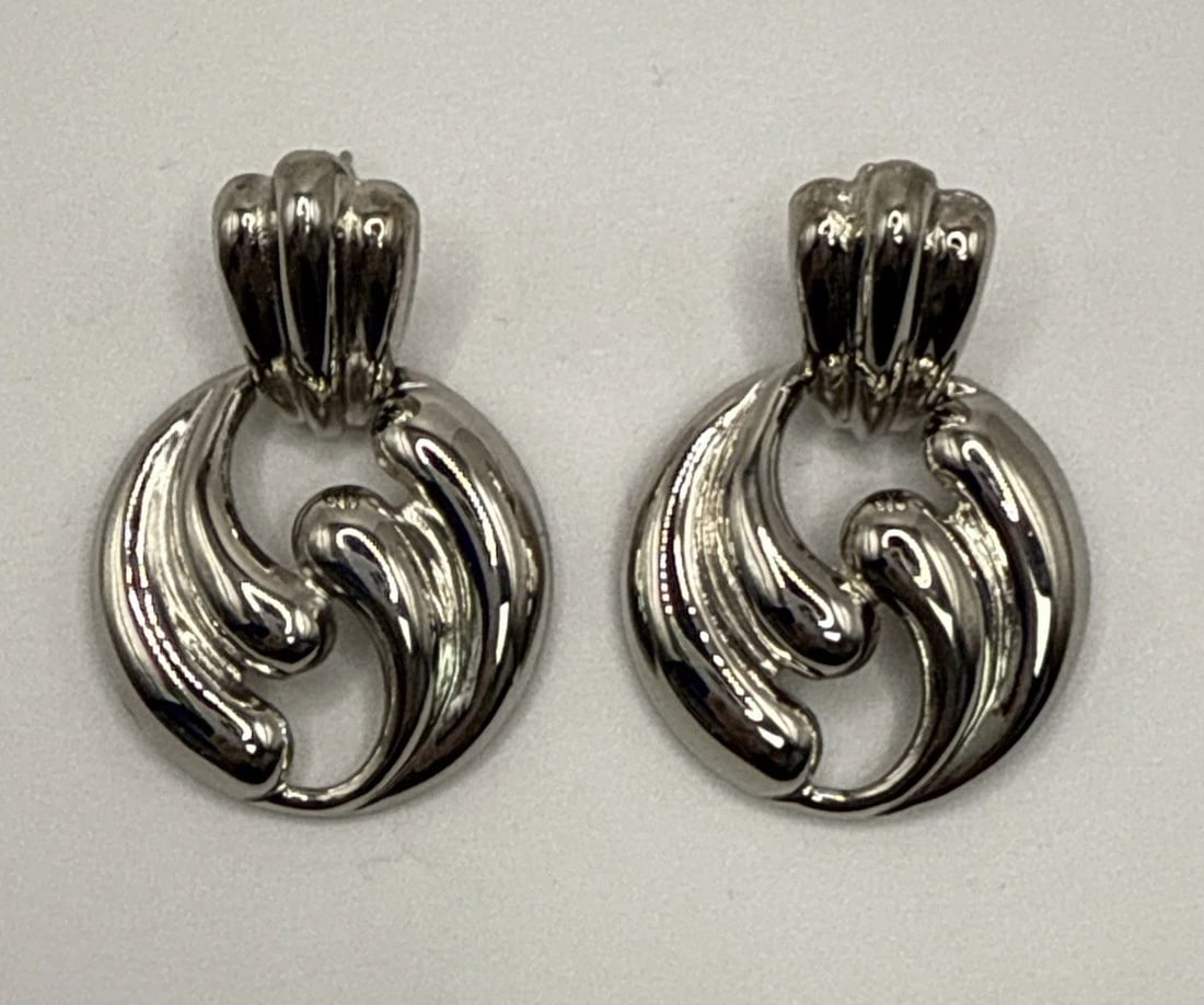 STERLING SILVER STATEMENT EARRINGS 15.6 GRAMS (1 of 2)