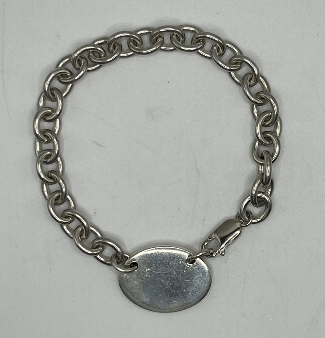 OVAL LINK 7.75" ENGRAVABLE BRACELET WITH OVAL DISK (1 of 1)