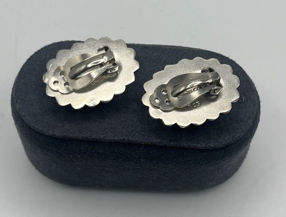 TURQUOISE & STERLING SILVER CLIP-ON EARRINGS (1 of 1)