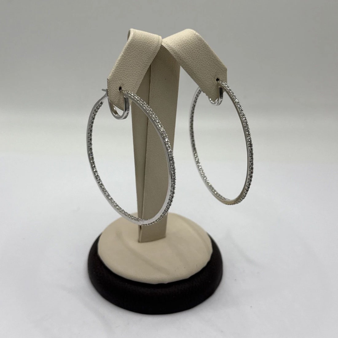 STERLING SILVER & CZ HOOP EARRINGS (1 of 2)