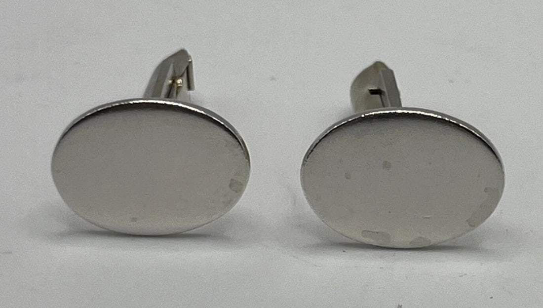 ATI MEXICO STERLING SILVER OVAL CUFF LINKS (1 of 1)