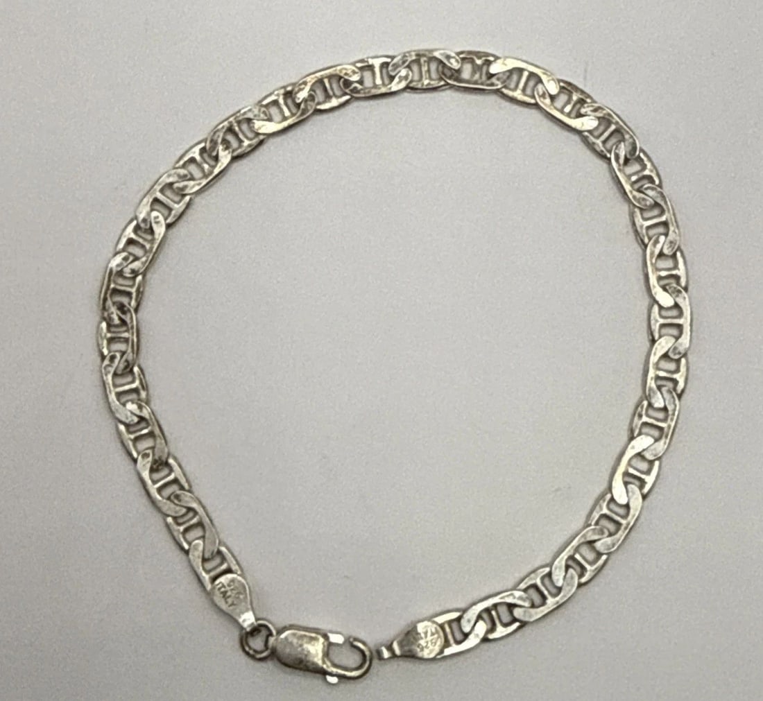 7.5" FLAT ANCHOR MARINER LINK BRACELET 6.9 GRAMS (1 of 1)