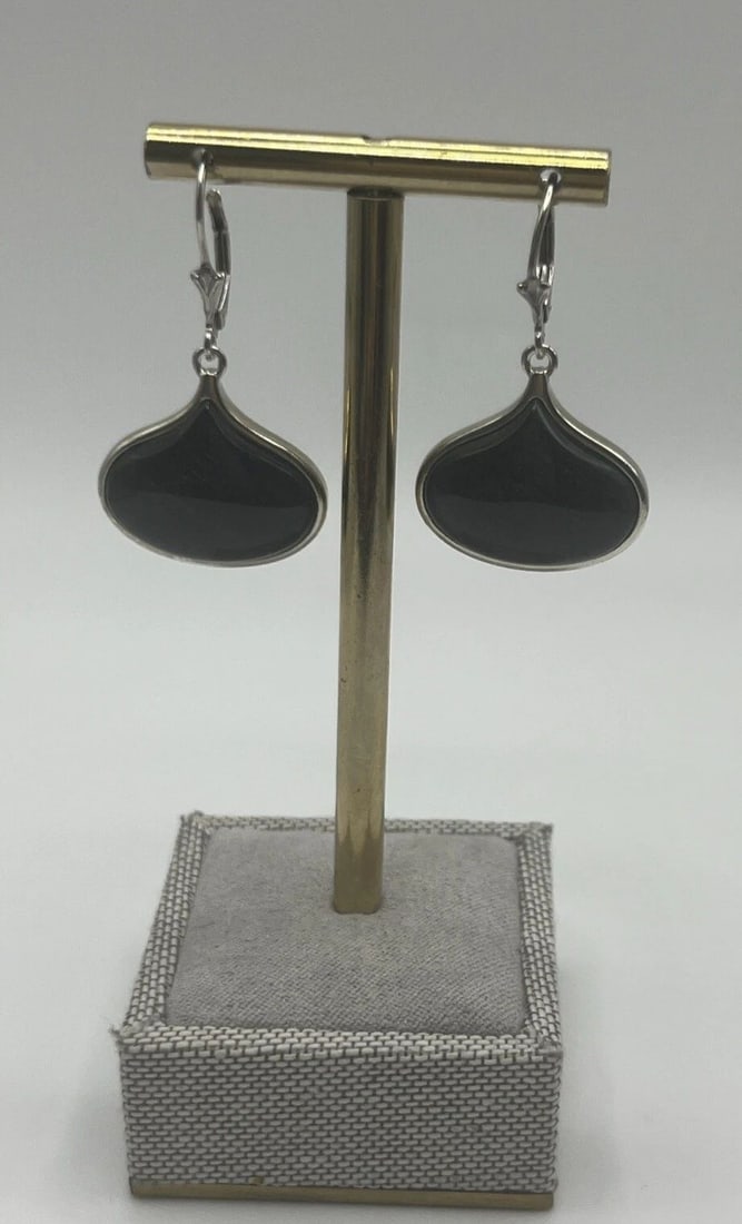 STERLING SILVER & TIGERS EYE EARRINGS (1 of 1)