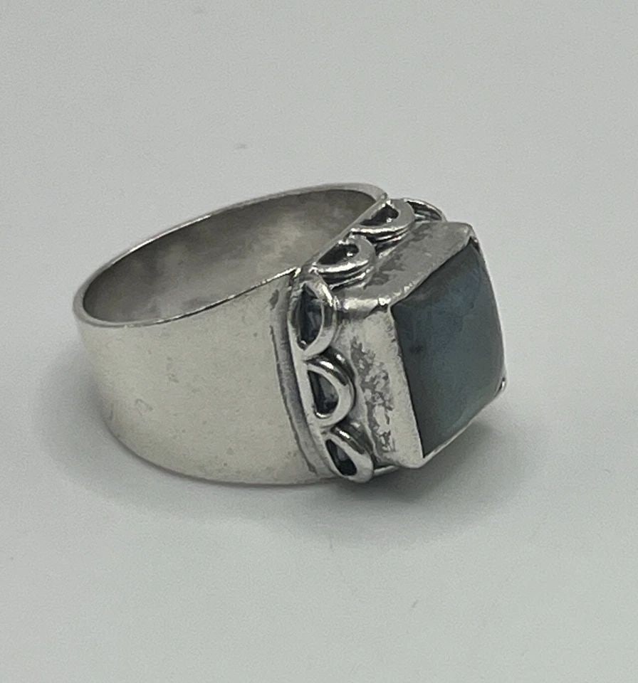STERLING SILVER & FLORITE RING SIZE 5.5 (1 of 1)