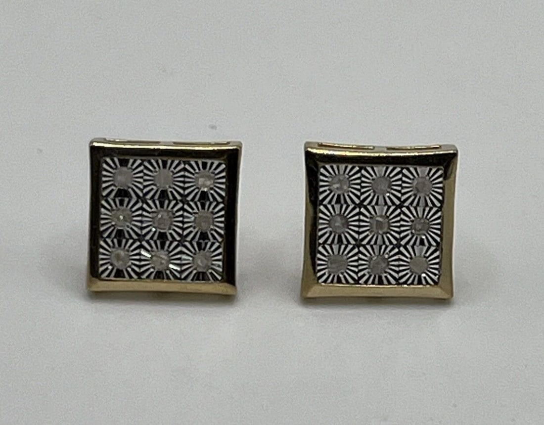 STERLING SILVER AND COLORLESS STONE EARRINGS (1 of 2)