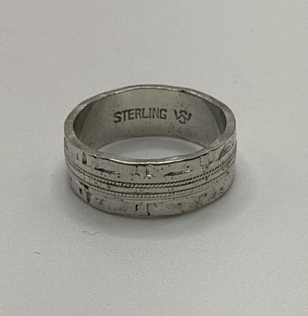 STERLING SILVER SIZE 4 BAND RING: STERLING SILVER SIZE 4 BAND RING This sterling silver size 4 band ring is a classic and elegant piece of fine jewelry. The 925 silver metal gives it a sleek and timeless look, while the simple band st