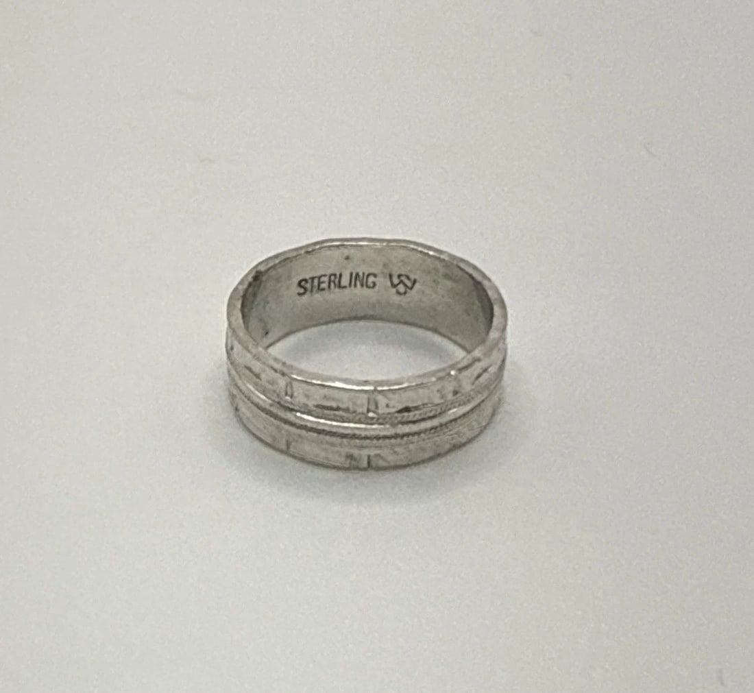 STERLING SILVER BAND RING SIZE 4.5: STERLING SILVER BAND RING SIZE 4.5 This product is a sterling silver band ring in size 4.5. The ring is made with 925 sterling silver and features a simple band style without any main stone. It is a