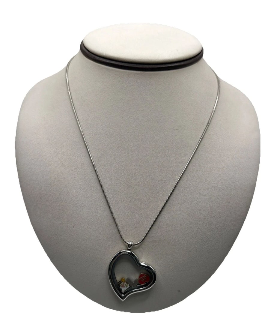 FLOATING CHARM MEMORY LOCKET AND CHAIN WITH 3 CHARMS - BEST FRIENDS, J, SNOWMAN (1 of 2)