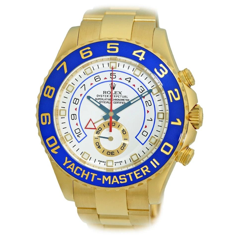 ROLEX 18K YELLOW GOLD 44MM YACHTMASTER II 116688 WARRANTY BOX MINTY: ROLEX 18K YELLOW GOLD 44MM YACHTMASTER II 116688 WARRANTY BOX MINTY ROLEX 18K Yellow Gold 44mm YachtMaster II 116688 Warranty Card 2013 Box MINTY Pre-Owned Gent's 18K Yellow Gold 44mm Rolex "Yachtmast