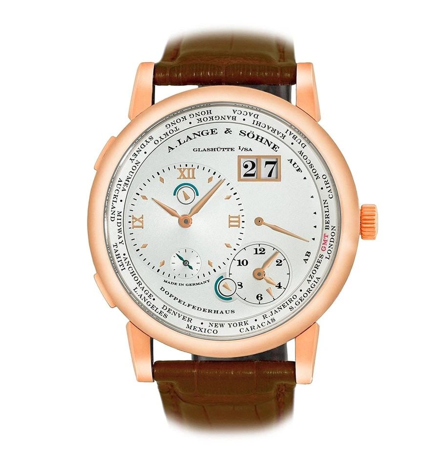A. LANGE & SÖHNE 18K ROSE GOLD 41.9MM LANGE 1 TIME ZONE 116.032 BOX WARRANTY (1 of 2)