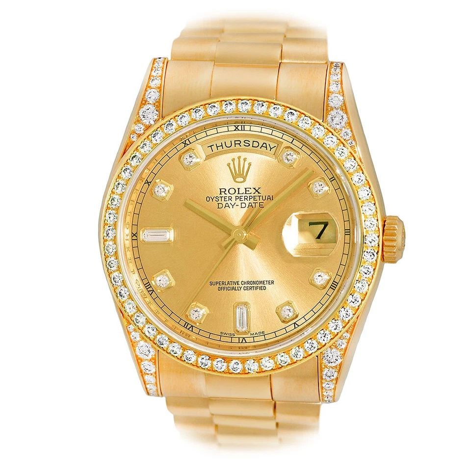 ROLEX 18K YELLOW GOLD 36MM DIAMOND DAY DATE PRESIDENT 118338 BOX WARRANTY MINTY: ROLEX 18K YELLOW GOLD 36MM DIAMOND DAY DATE PRESIDENT 118338 BOX WARRANTY MINTY ROLEX 18K Yellow Gold 36mm Day Date President 118338 Box Warranty MINTY Pre-Owned Gent's 18K Yellow Gold 36mm Rolex Day-