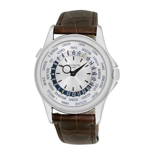 PATEK PHILIPPE 18K WHITE GOLD 39.5MM WORLD TIMER REF.# 5130 BOX WARRANTY MINTY (1 of 2)