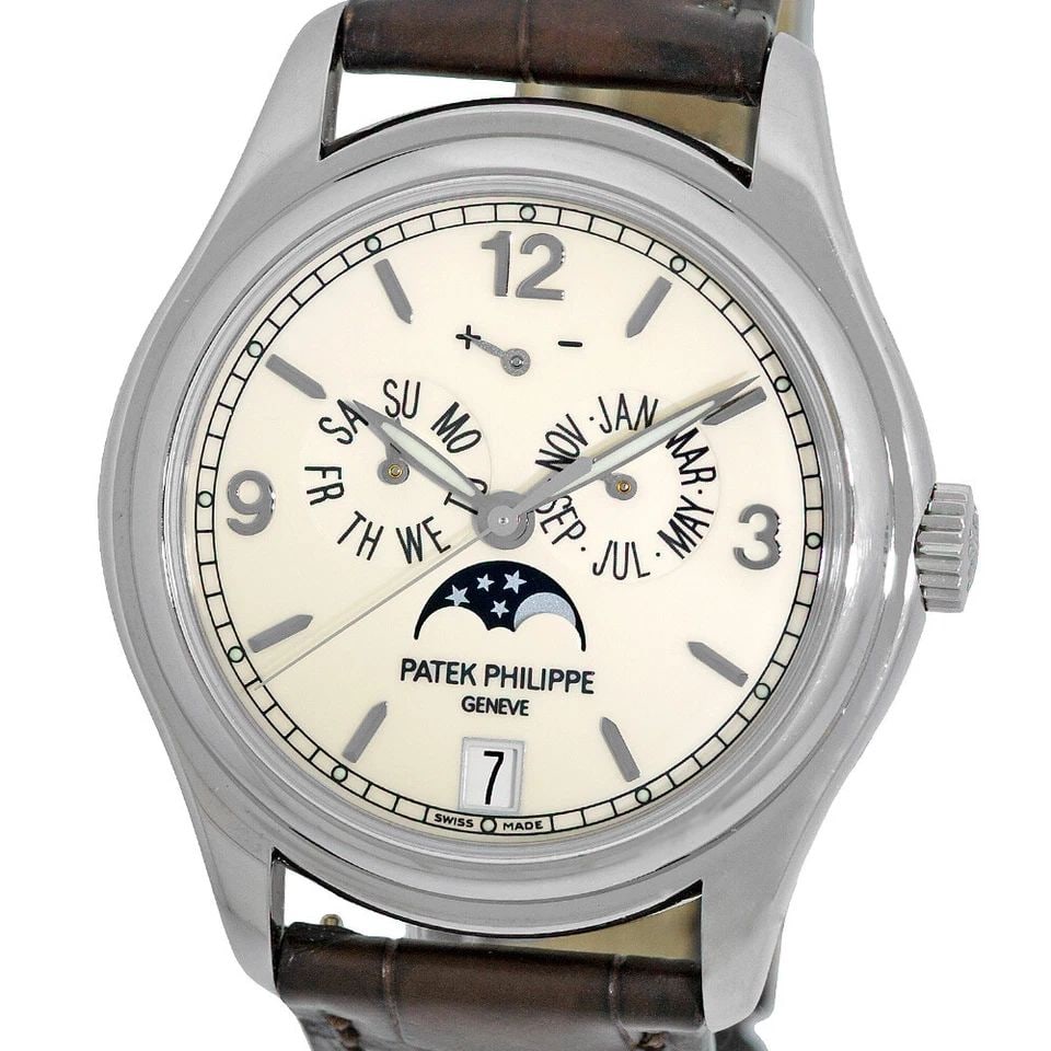 PATEK PHILIPPE 18K WHITE GOLD ANNUAL CALENDAR MOONPHASE 5146 G BOX WARRANT MINTY (1 of 2)