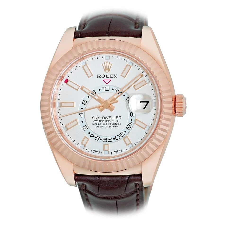 ROLEX 18K ROSE GOLD 42MM SKY-DWELLER 326135 WARRANTY BOX MINTY 2021 (1 of 2)
