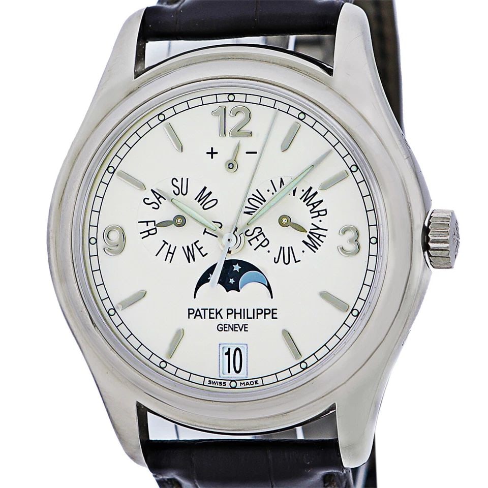 PATEK PHILIPPE 18K WHITE GOLD ANNUAL CALENDAR MOONPHASE 5146 G BOX WARRANT MINTY (1 of 2)
