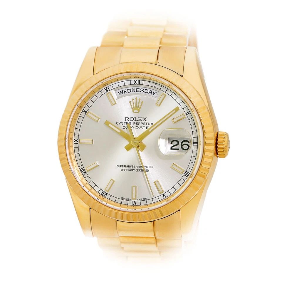 ROLEX 18K YELLOW GOLD 36MM DAY DATE PRESIDENT 118238 BOX WARRANTY MINTY: ROLEX 18K YELLOW GOLD 36MM DAY DATE PRESIDENT 118238 BOX WARRANTY MINTY ROLEX 18K Yellow Gold 36mm Day Date President 118238 Box Warranty MINTY Pre-Owned Gent's 18K Yellow Gold 36mm Rolex Day-Date "Pr
