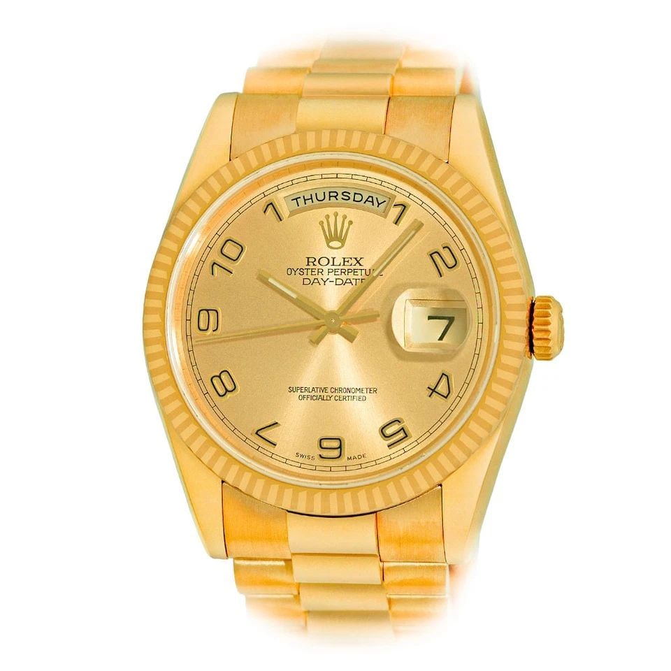 ROLEX 18K YELLOW GOLD 36MM DAY DATE PRESIDENT 118238 BOX LIFETIME WARRANTY MINTY: ROLEX 18K YELLOW GOLD 36MM DAY DATE PRESIDENT 118238 BOX LIFETIME WARRANTY MINTY ROLEX 18K Yellow Gold 36mm Day Date President 118238 Box Warranty MINTY Certified Pre-Owned Gent's 18K Yellow Gold 36mm