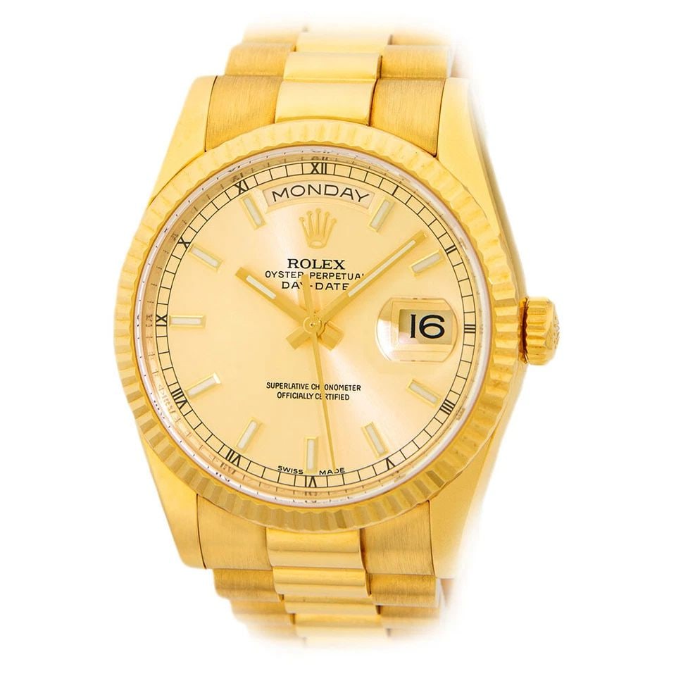 ROLEX 18K YELLOW GOLD 36MM DAY DATE PRESIDENT 118238 BOX LIFETIME WARRANTY MINTY (1 of 2)