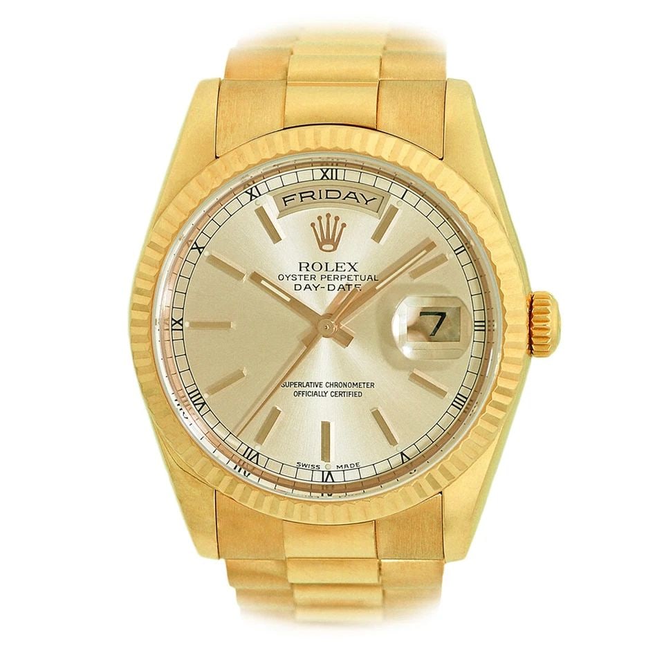 ROLEX 18K YELLOW GOLD 36MM DAY DATE PRESIDENT 118238 BOX LIFETIME WARRANTY MINTY: ROLEX 18K YELLOW GOLD 36MM DAY DATE PRESIDENT 118238 BOX WARRANTY MINTY ROLEX 18K Yellow Gold 36mm Day Date President 118238 Box Warranty MINTY Pre-Owned Gent's 18K Yellow Gold 36mm Rolex Day-Date "Pr